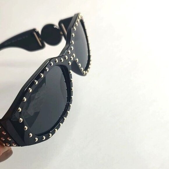 VERSACE Sunglasses VE4361 539787  Medusa Biggie Black Gold Studs  Rectangle - Picture 11 of 15